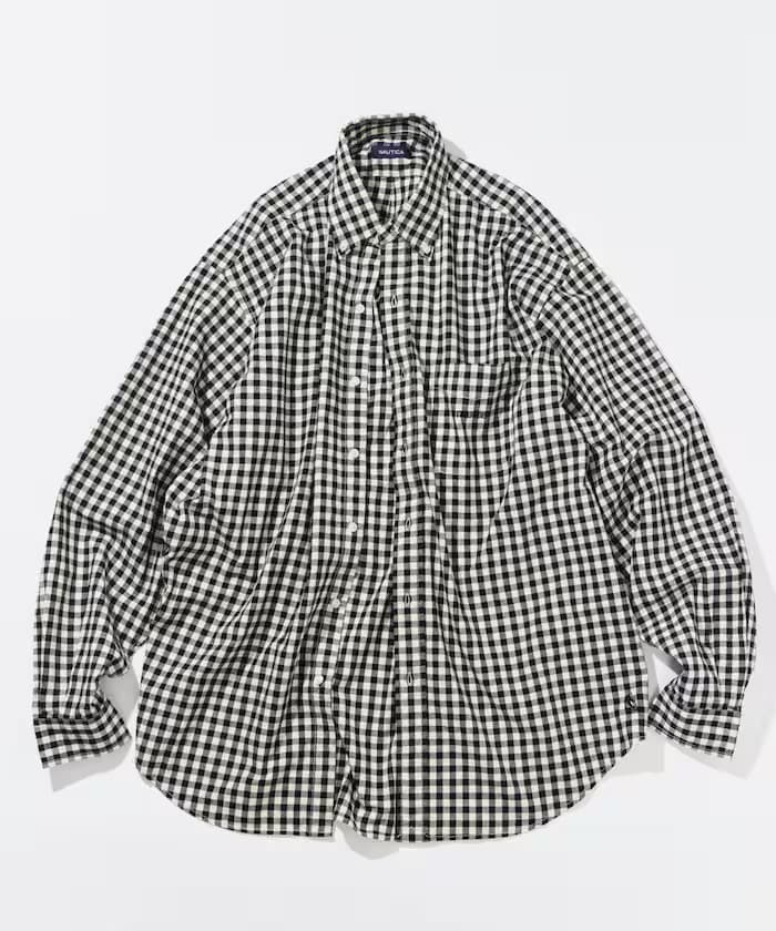 NAUTICA 格紋 長袖 BD襯衫/單次水洗