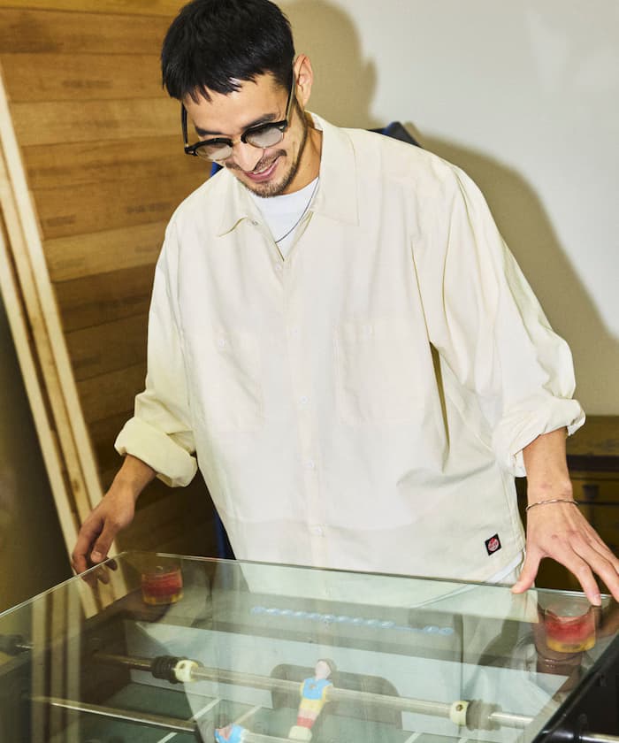 別注 牛津布短版長袖工作襯衫