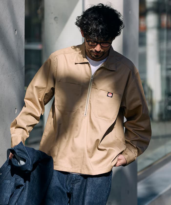 別注 半拉鏈 長袖 套頭衫襯衫