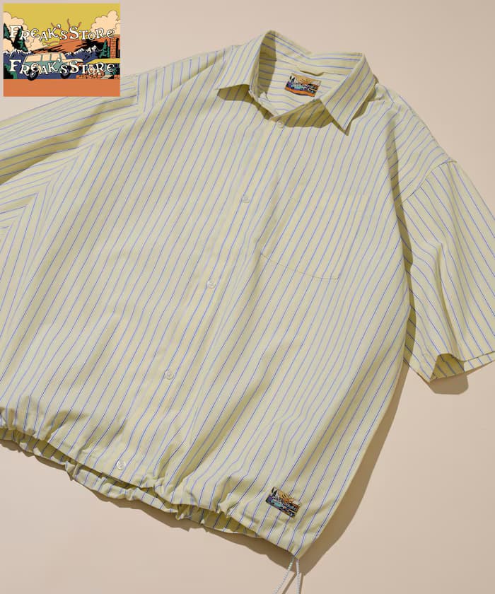 束繩短版短袖襯衫