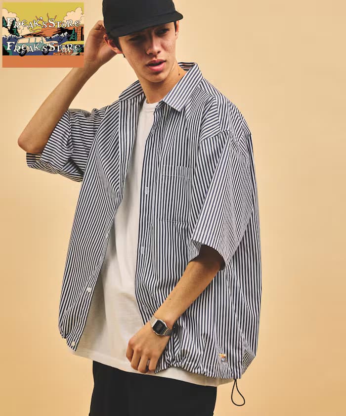 束繩短版短袖襯衫