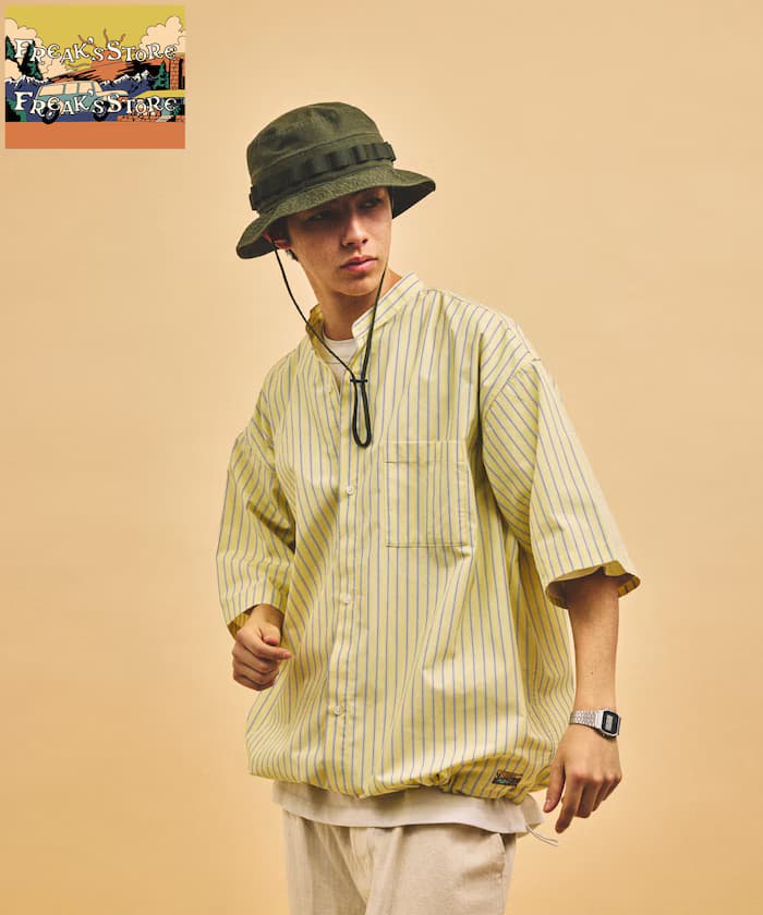 束繩條紋短版襯衫 條紋條帶領