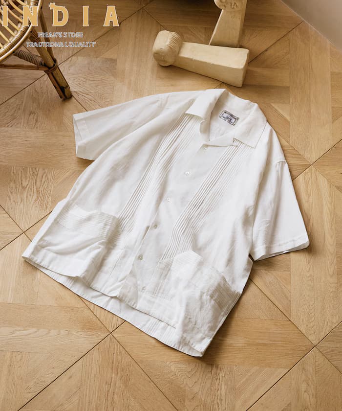 【新色追加】印度製 寬鬆版古巴襯衫 短袖