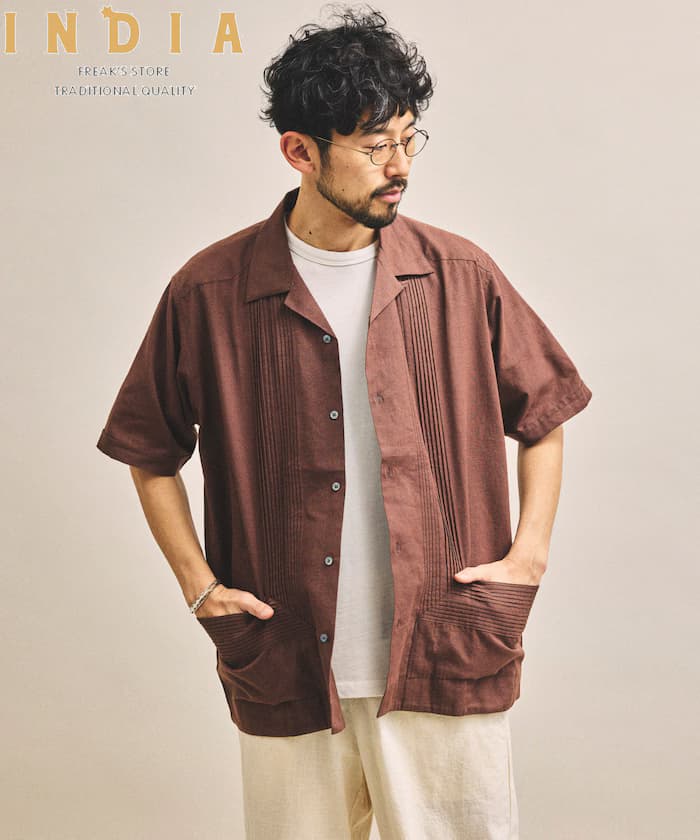 【新色追加】印度製 寬鬆版古巴襯衫 短袖