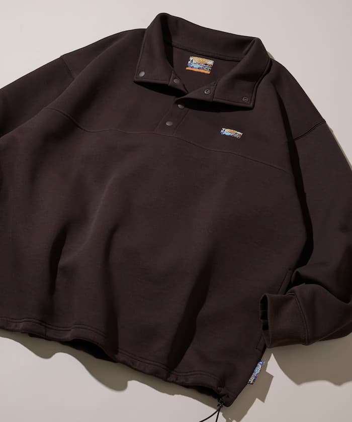 寬版束繩空氣丹波布單點logo快扣衛衣