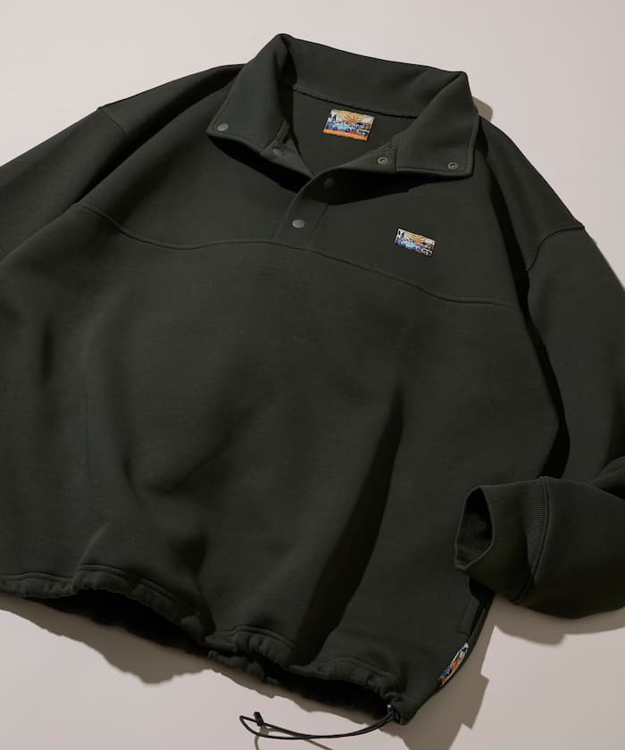 寬版束繩空氣丹波布單點logo快扣衛衣