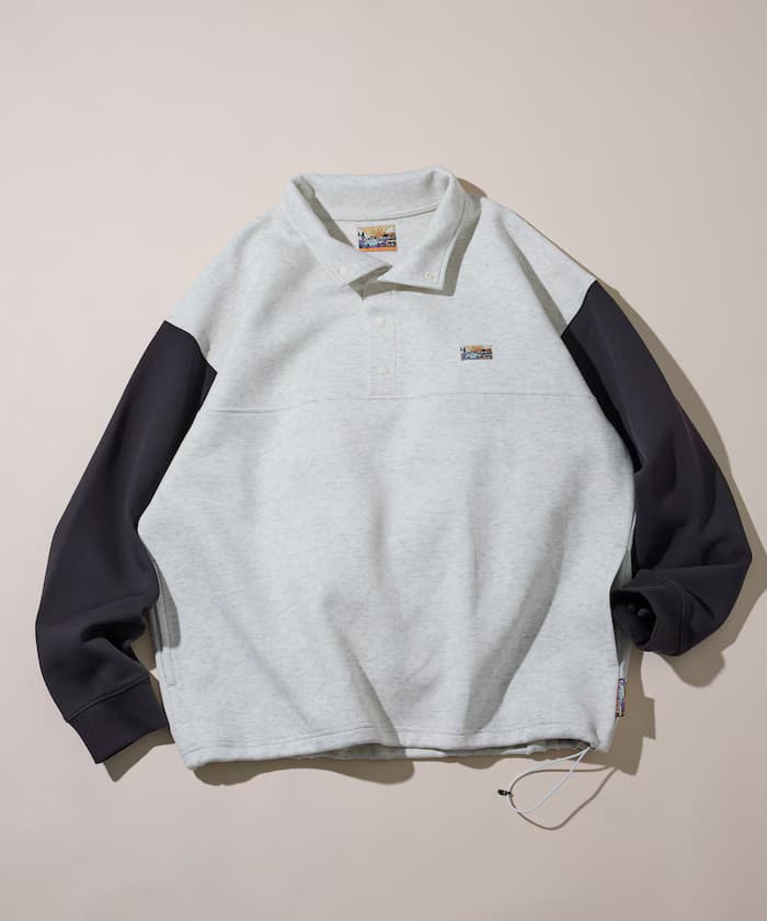 寬版束繩空氣丹波布單點logo快扣衛衣