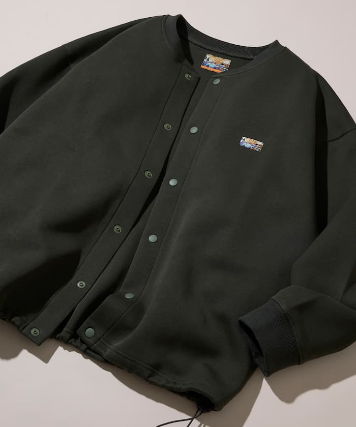 寬版空氣丹寶爾單點logo束繩衛衣針織開衫