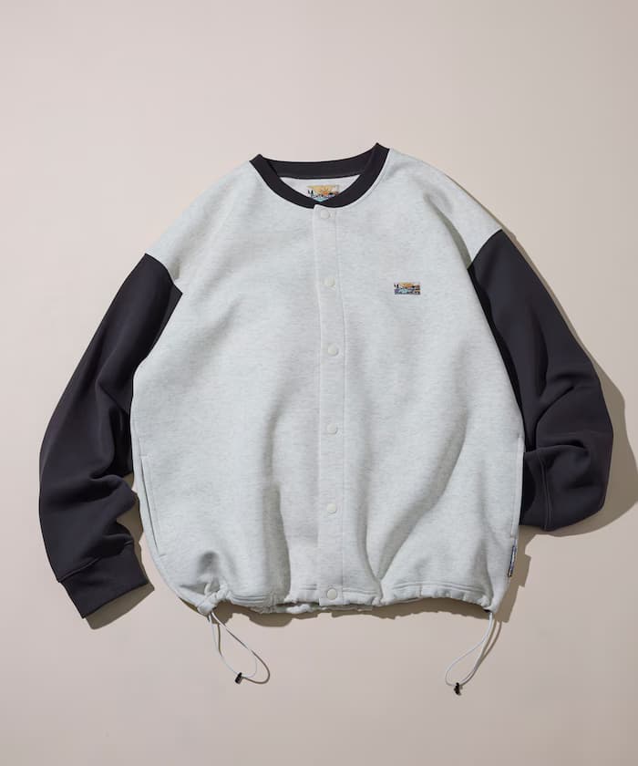 寬版空氣丹寶爾單點logo束繩衛衣針織開衫