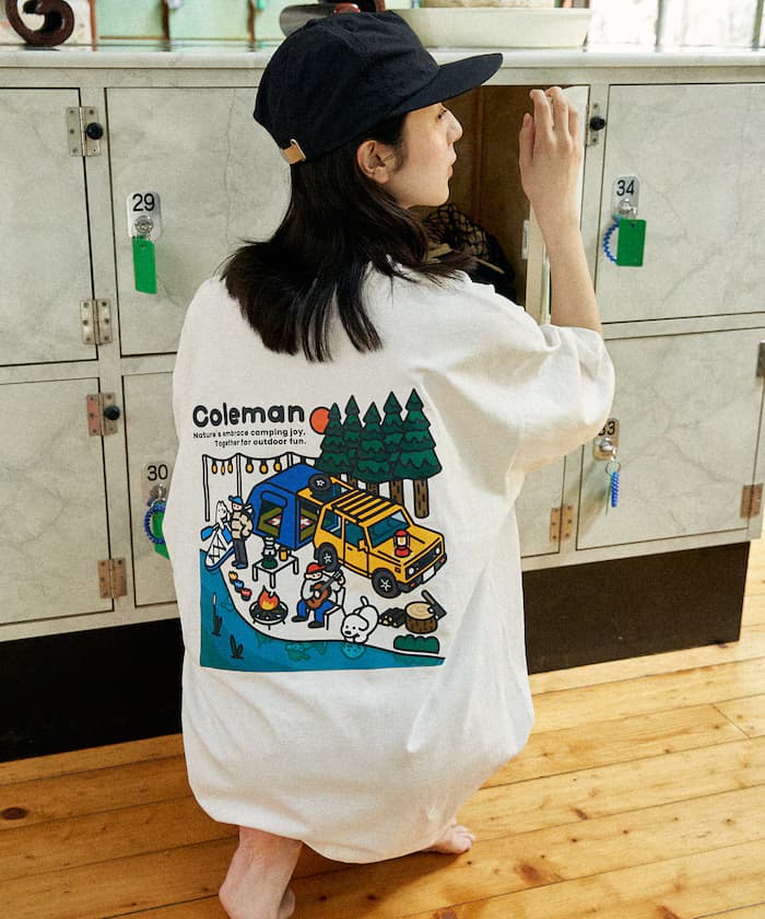 Coleman×matsui×FREAK'S STORE 聯名限定 背面印花 圓領T恤/Lake Side