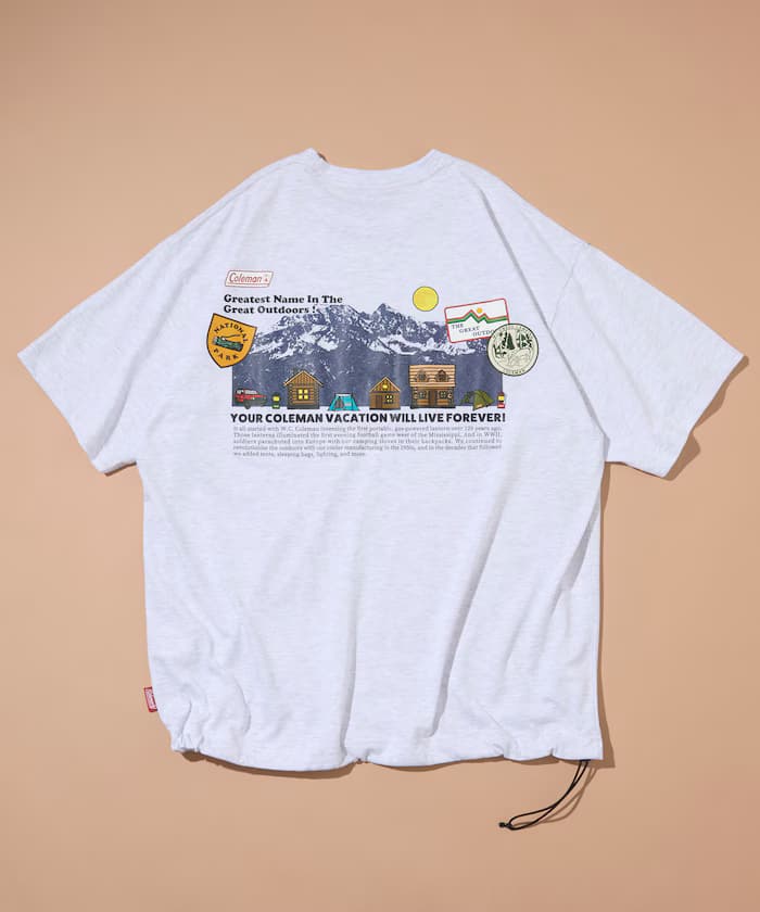 Coleman × FREAK'S STORE 聯名限定 Snowy Mountain 背面印花 束繩T恤