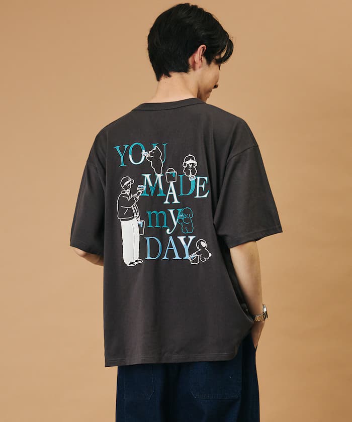 tombonia 聯名限定 背面印花 圓領口袋T恤/YOU MADE MY DAY