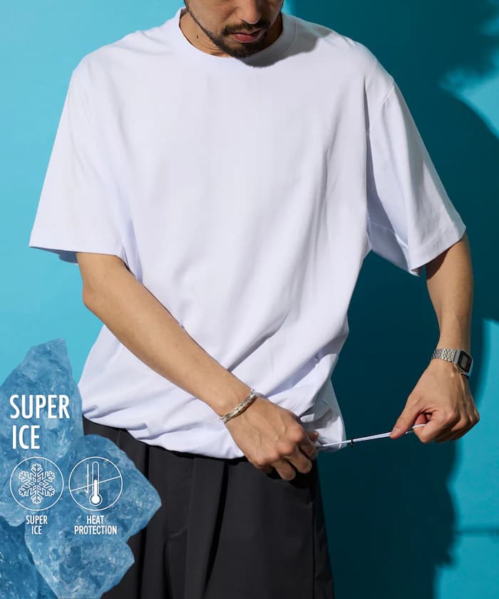 SUPER ICE 圓領束繩T恤【接觸涼感】吸濕排汗 抗UV