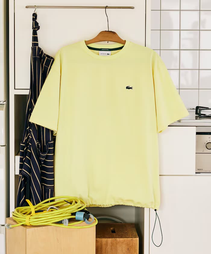 別注單點LOGO束繩付圓領短袖T恤 吸水性 接觸冷感 寬鬆剪裁