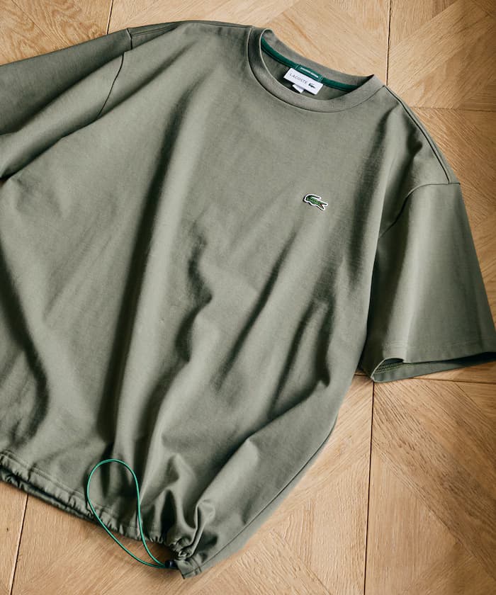 別注單點LOGO束繩付圓領短袖T恤 吸水性 接觸冷感 寬鬆剪裁