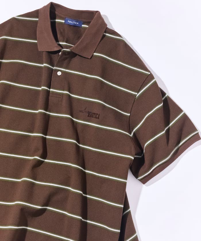 寬版橫條紋Polo衫短袖