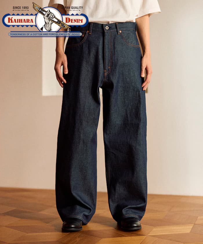 【日本製】 JAPAN DENIM WIDE ５PKT PANTS