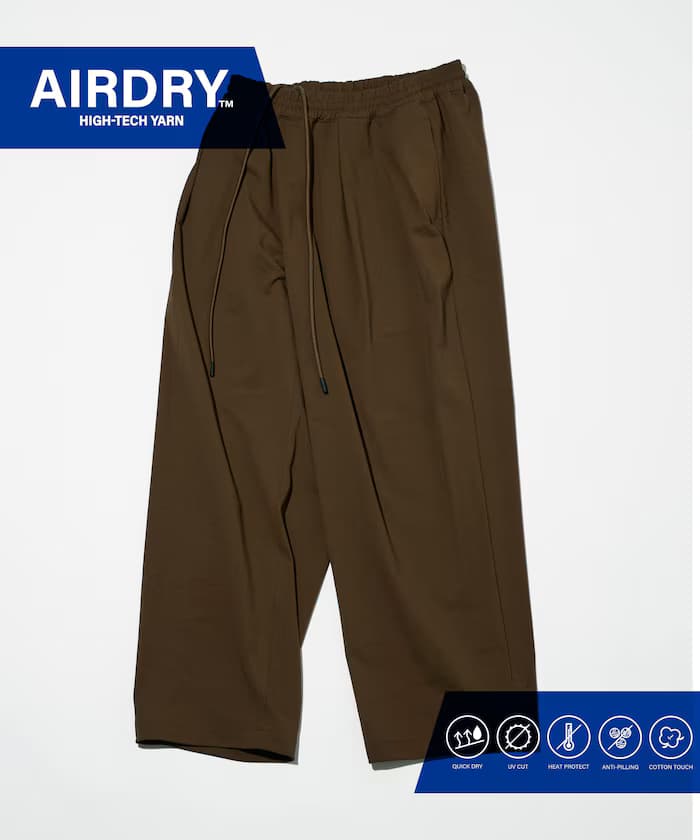 AIRDRY HIGH TECH YARN 高機能素材鬆緊寬版斜紋褲 舒適版型