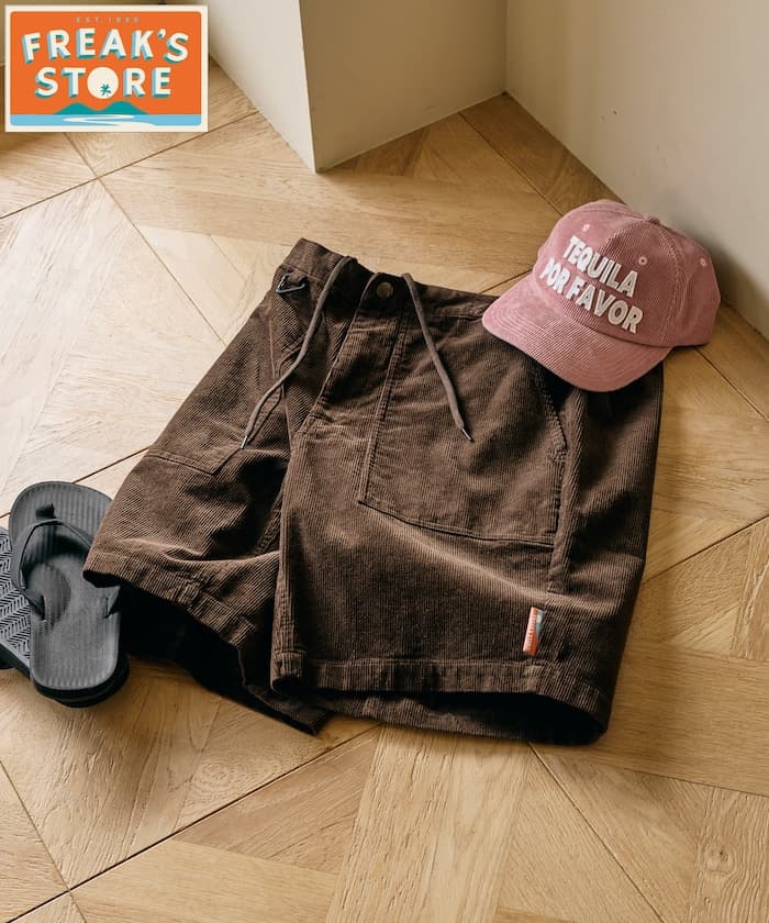 FREAK'S STORE for BEACH & FES 夏日燈芯絨 鬆緊短褲