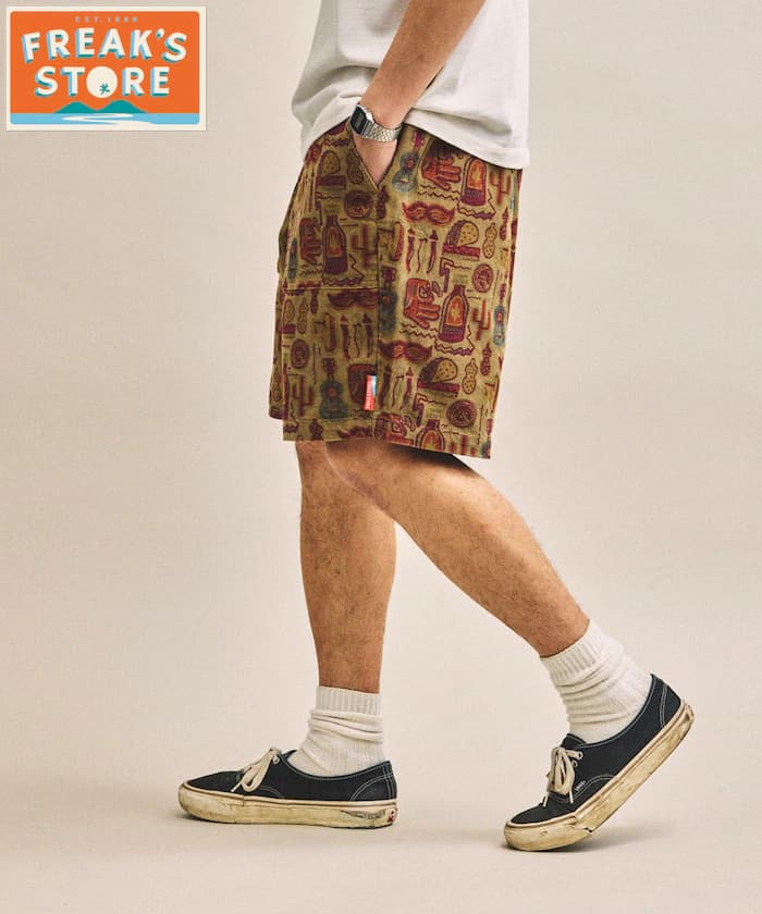 FREAK'S STORE for BEACH & FES 夏日燈芯絨 鬆緊短褲