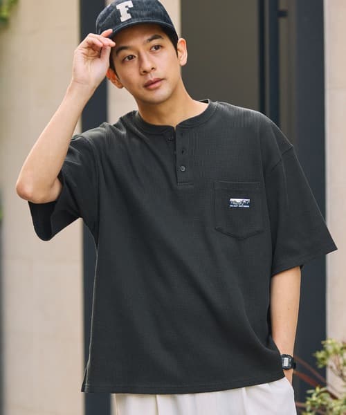 【UNNOTICE系列】機能布料 厚織紋 亨利領 短袖口袋T恤 / 抗菌防臭・抗UV【THE CRAFT CREW PRODUCTS】