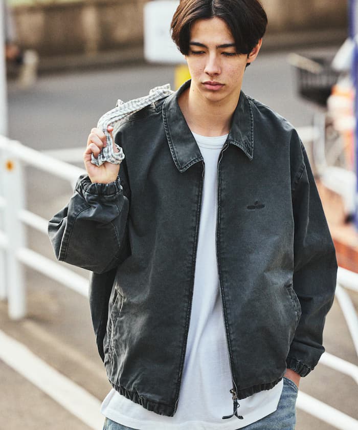 ガーメントダイ 卡其ツイル 拉鏈夾克