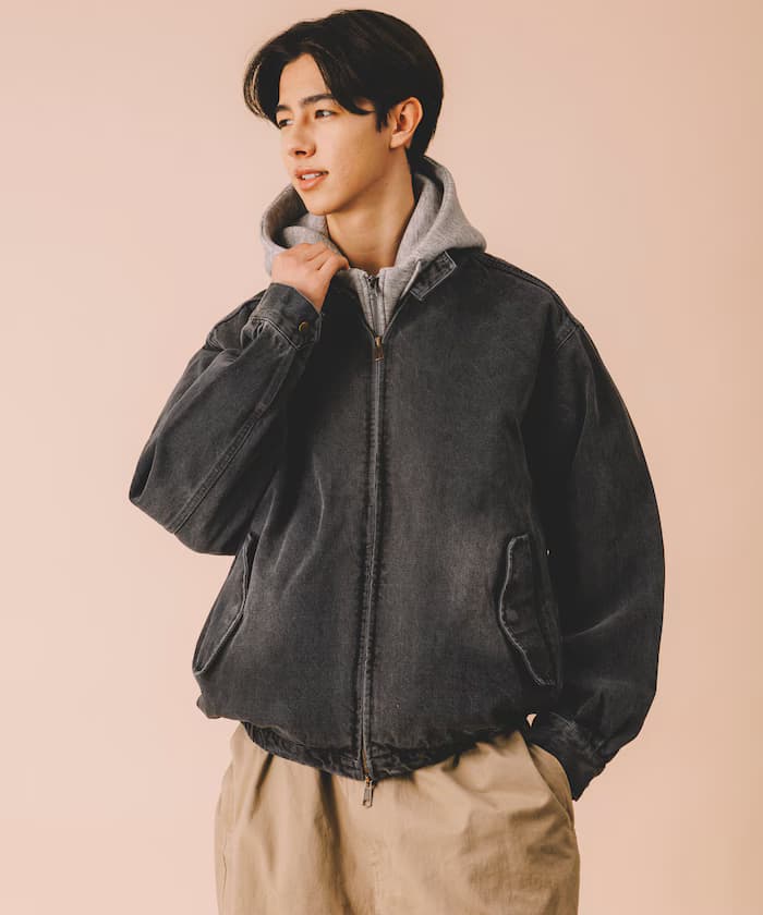 寬鬆版 HARRINGTON 丹寧外套