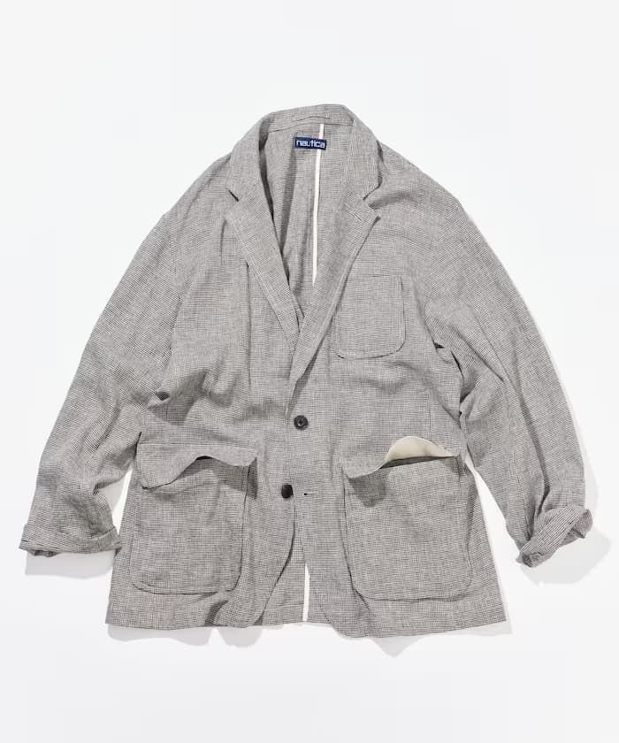 亞麻混裁縫外套