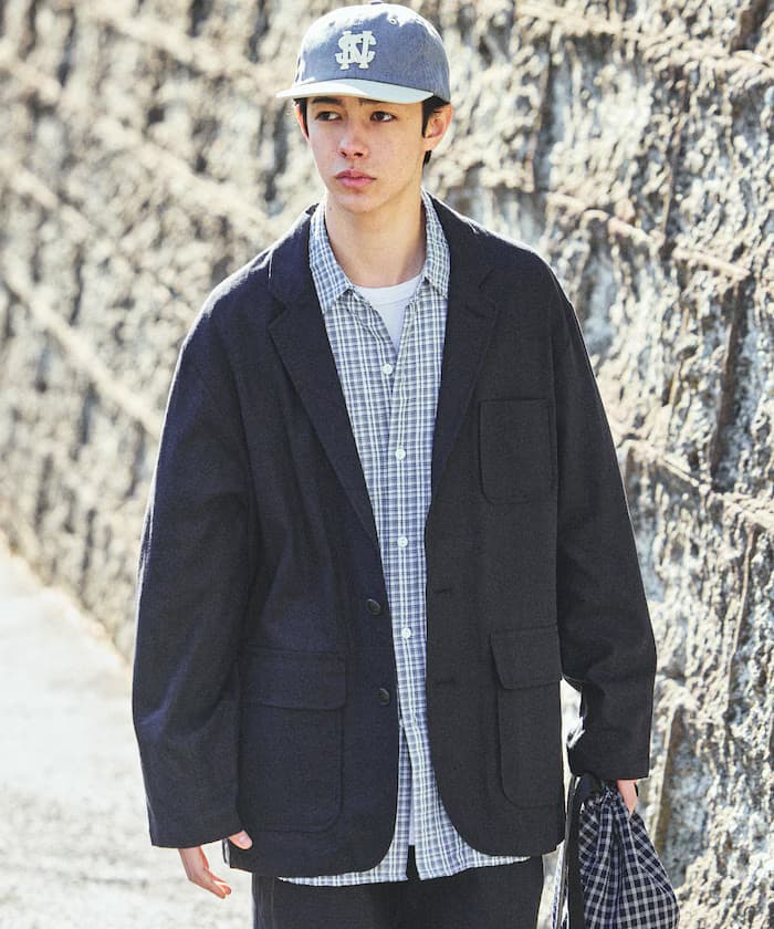 亞麻混裁縫外套