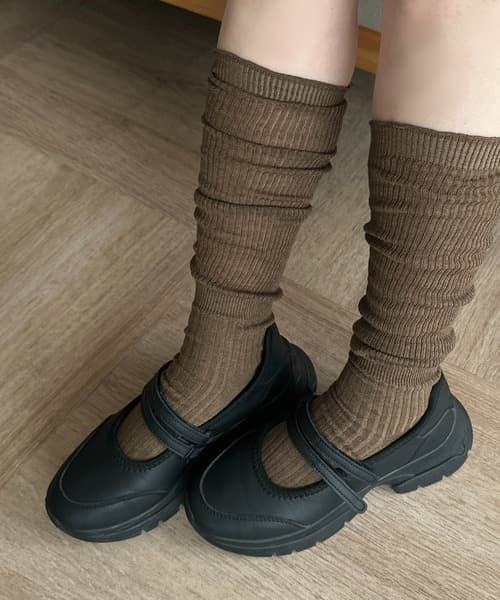 apres jour clair 簡約高筒襪