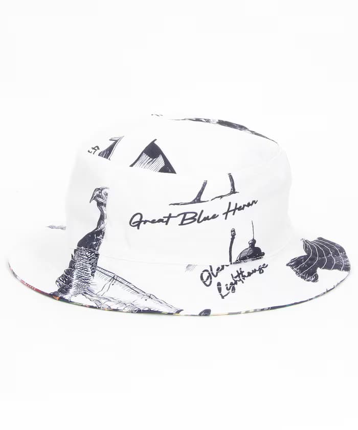 OCEAN海洋總圖案 馬德拉斯格紋 雙面漁夫帽