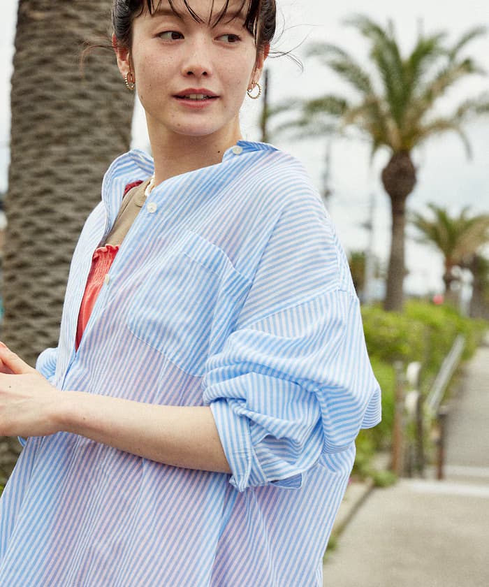 印度風純棉 長袖 透膚襯衫