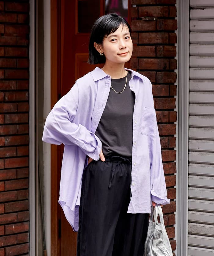 亞麻混紡襯衫＜套裝搭配對應＞