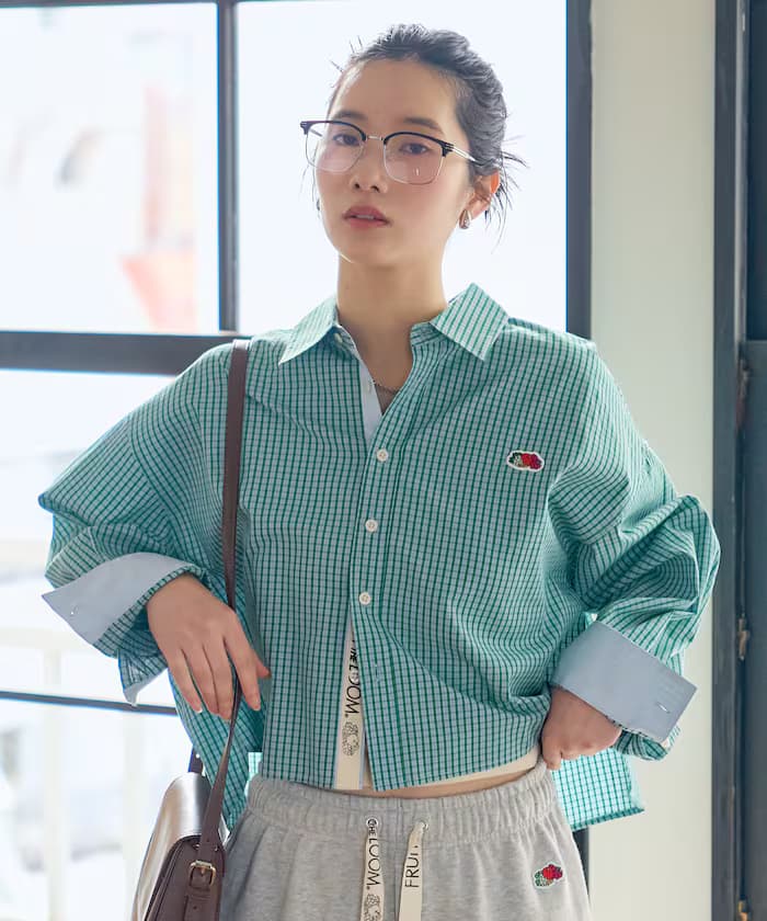 FRUIT OF THE LOOM × FREAK'S STORE 別注 多色 長袖短版條紋襯衫