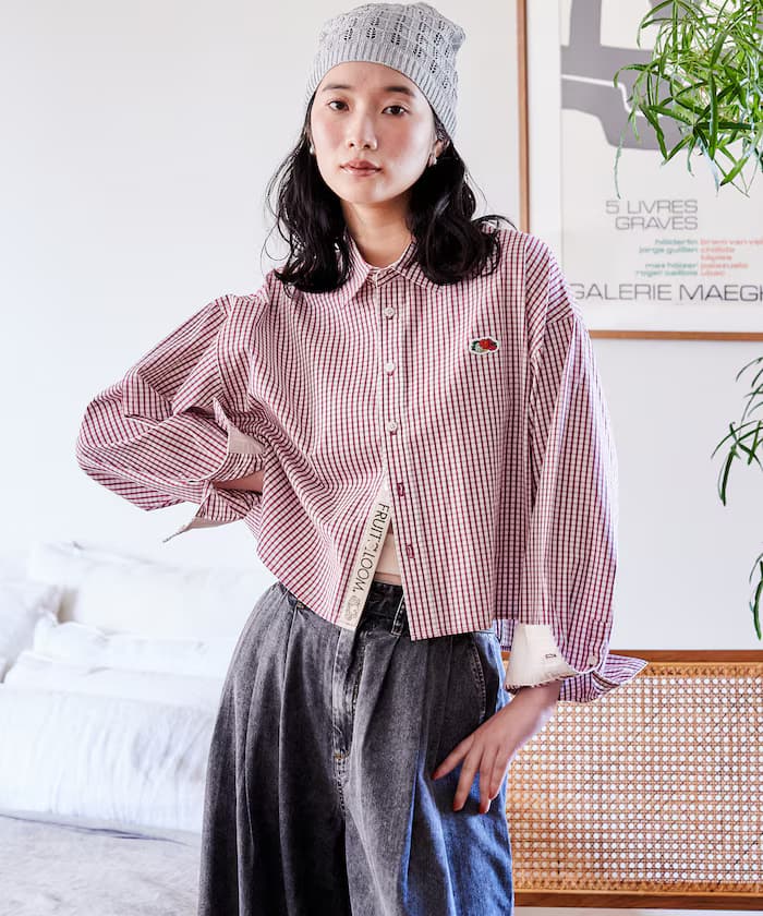 FRUIT OF THE LOOM × FREAK'S STORE 別注 多色 長袖短版條紋襯衫