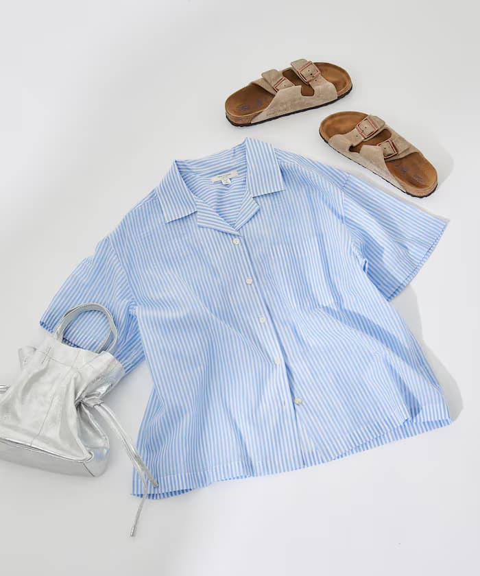 印度棉布開襟半袖襯衫