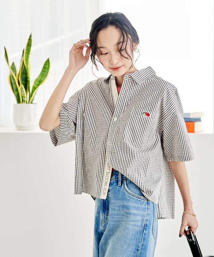 FRUIT OF THE LOOM × FREAK'S STORE 別注 彩色條紋半袖短版襯衫