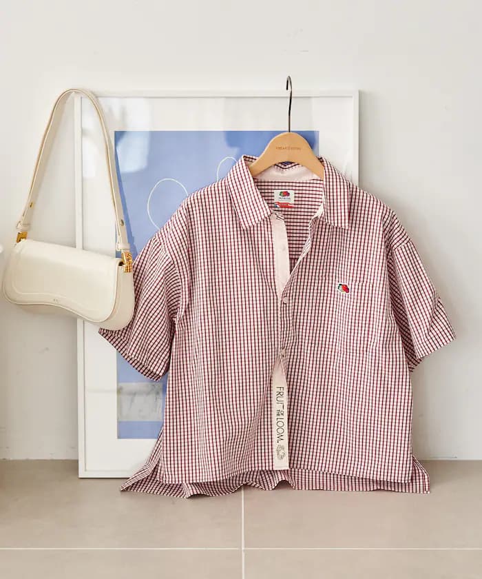 FRUIT OF THE LOOM × FREAK'S STORE 別注 彩色條紋半袖短版襯衫