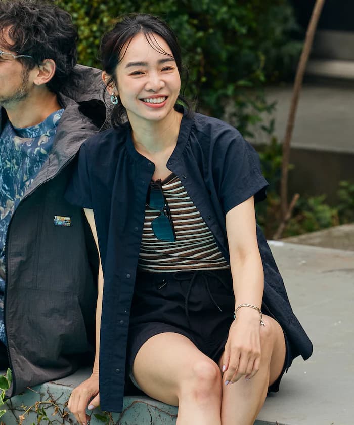 別注 尼龍塔夫綢法式袖襯衫