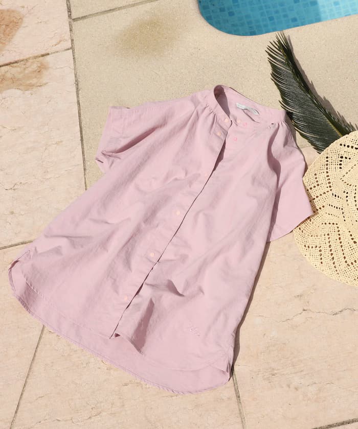 別注 尼龍塔夫綢法式袖襯衫