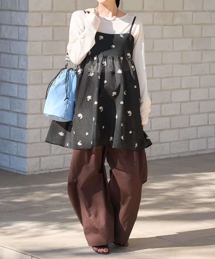 透紗提花吊帶迷你連身裙