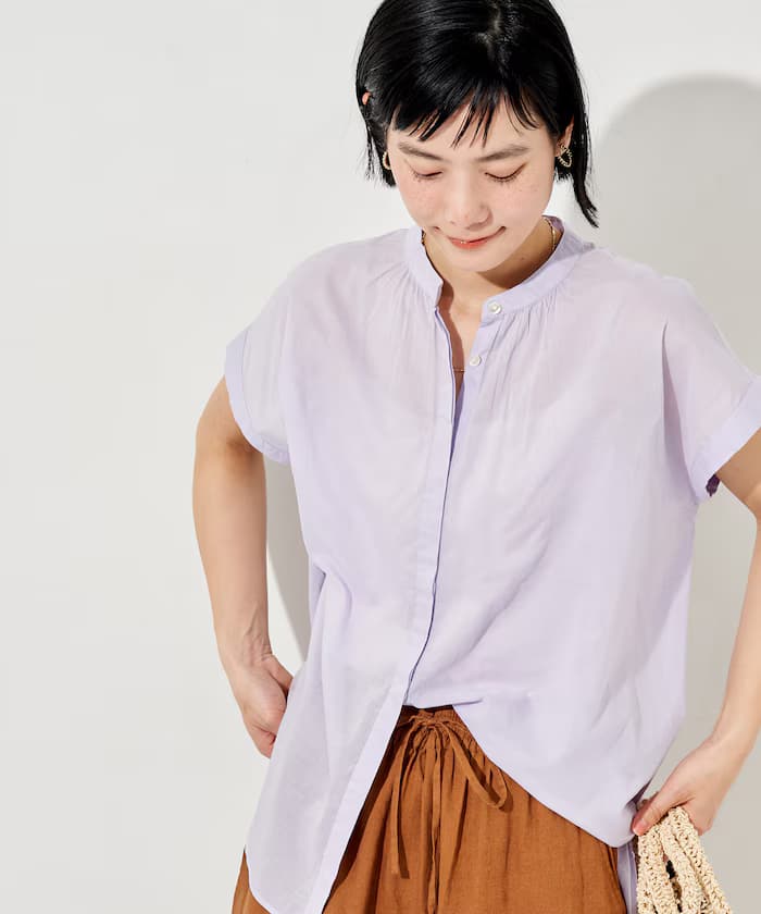 印度棉布法式短袖罩衫