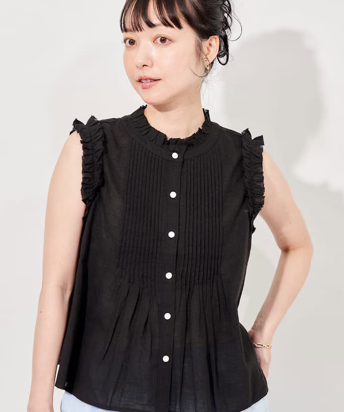 印度裁切荷葉邊罩衫