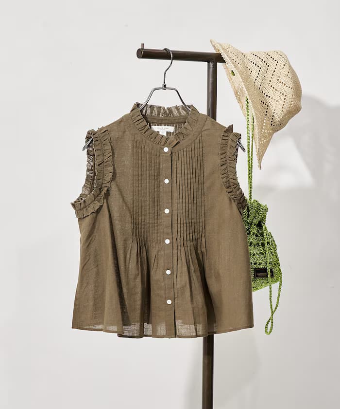 印度裁切荷葉邊罩衫