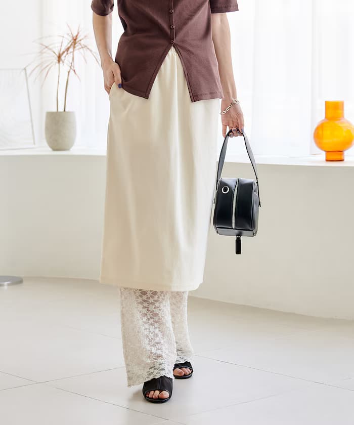 花卉蕾絲貼腿褲裙組合