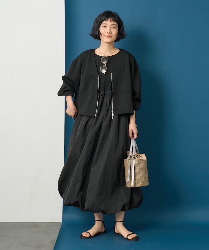 【套裝單品】貼合針織外套 連身裙組合