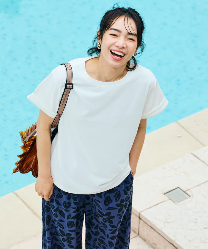 接觸冷感/UV AIRDRY HIGHCOOL 摺邊T恤