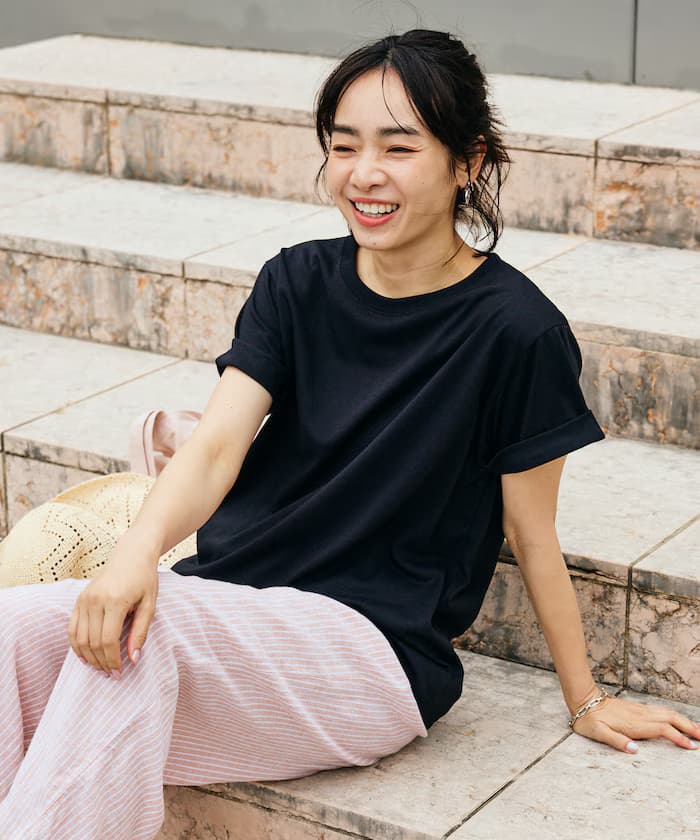 接觸冷感/UV AIRDRY HIGHCOOL 摺邊T恤