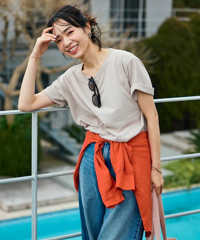 接觸冷感/UV AIRDRY HIGHCOOL 摺邊T恤