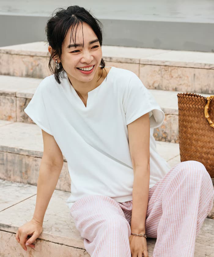 接觸冷感/UV AIRDRY HIGHCOOL 鑰匙孔領T恤